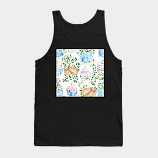 Deer and chinoiserie jars seamless pattern Tank Top